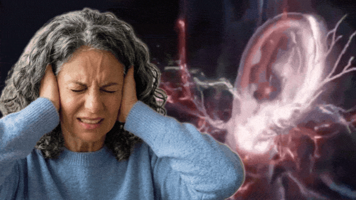 Ringing in ears animation — tinnitus warning signal